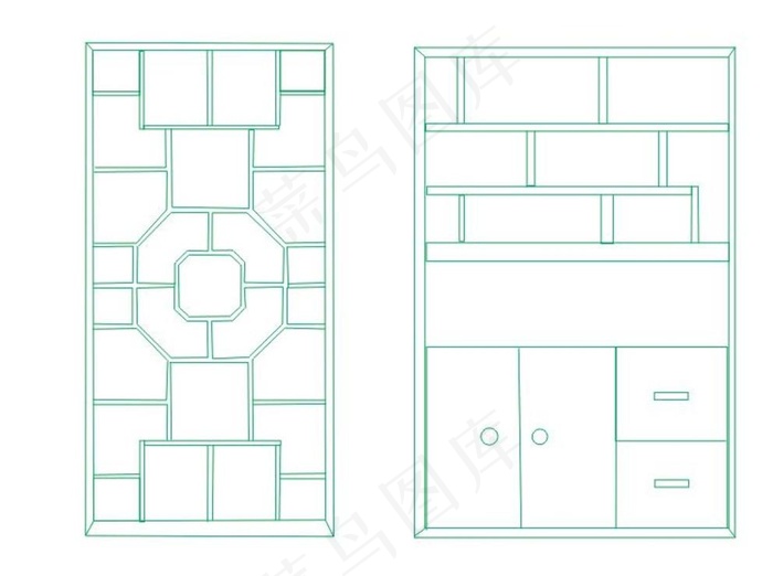 定制家具 博古架图片cdr矢量模版下载