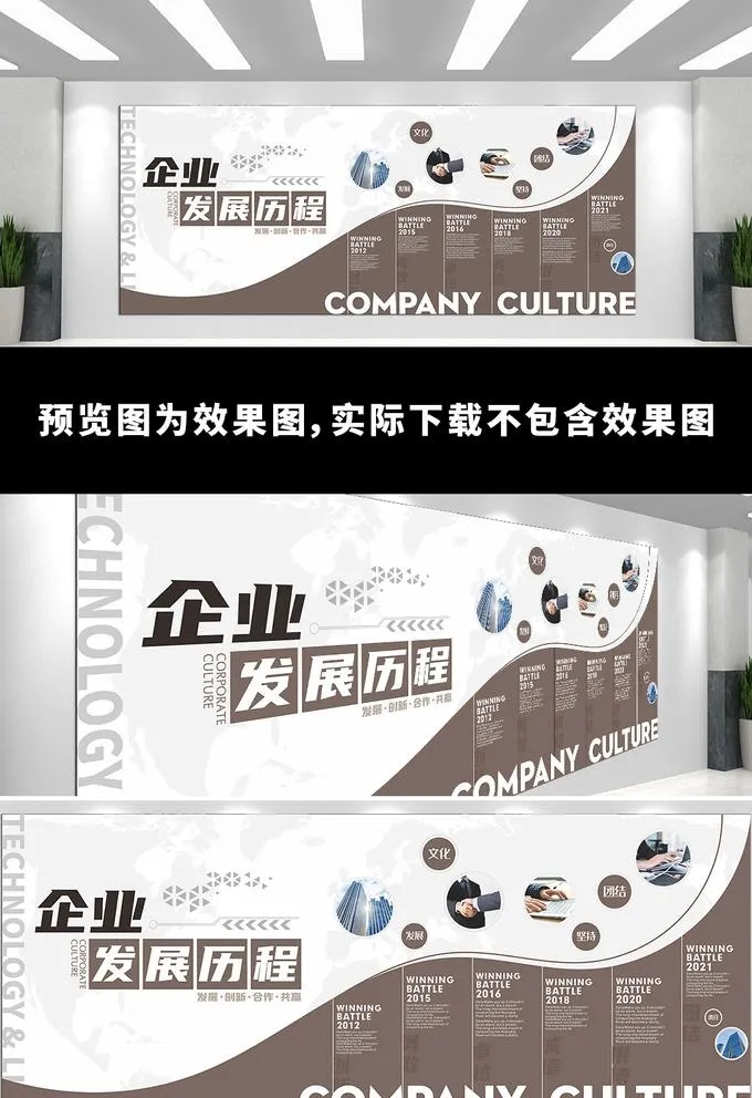 企业发展历程文化墙图片cdr矢量模版下载