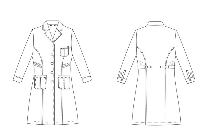 服装设计效果图白大褂医生护士长图片