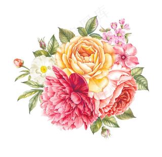 数码印花水彩花抽象花卉水彩花图片