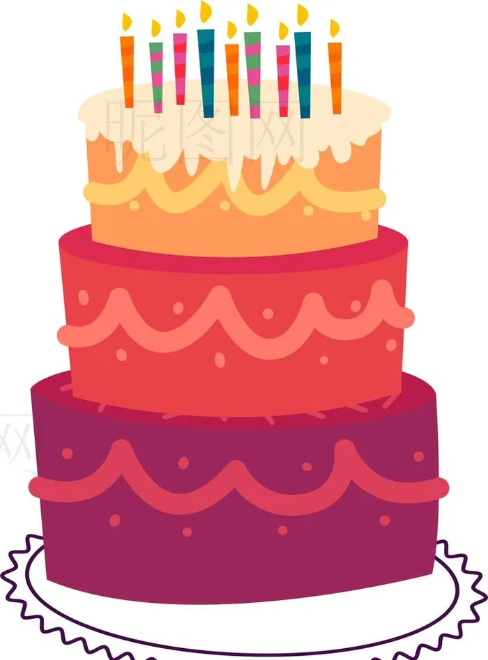 三层蛋糕图片ai矢量模版下载