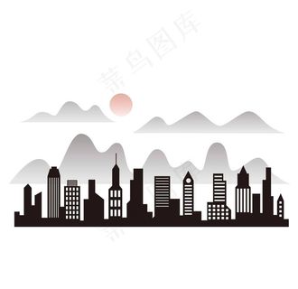 城市剪影矢量建筑背景图片