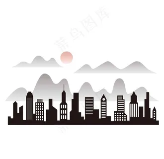 城市剪影矢量建筑背景图片