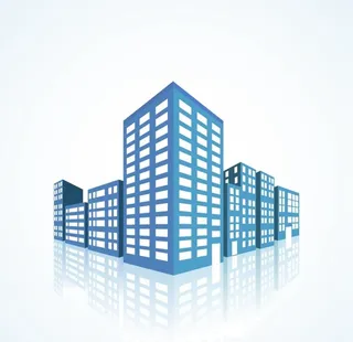 时尚楼群矢量图片