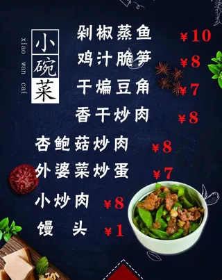 小碗菜灯箱设图片