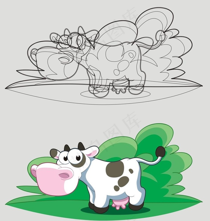 奶牛矢量图图片cdr矢量模版下载