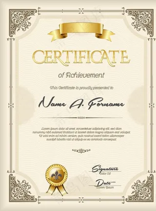 花纹边框证书图片