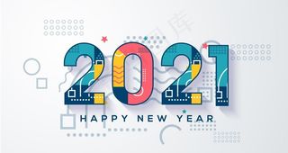 AI矢量2021新年艺术字图片