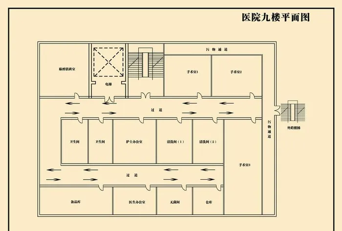 医院平面图图片(4455x3150)psd模版下载