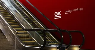 扶梯广告样机图片