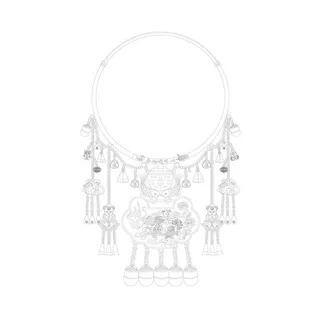 纯银项圈锁图片