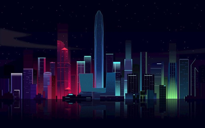 深圳城市夜景图片ai矢量模版下载