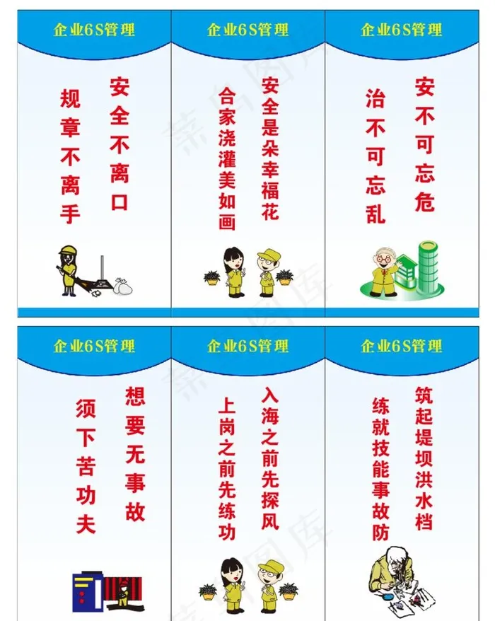企业6s管理 安全生产标语图片cdr矢量模版下载