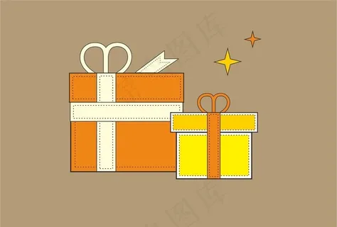 线描礼品盒图片