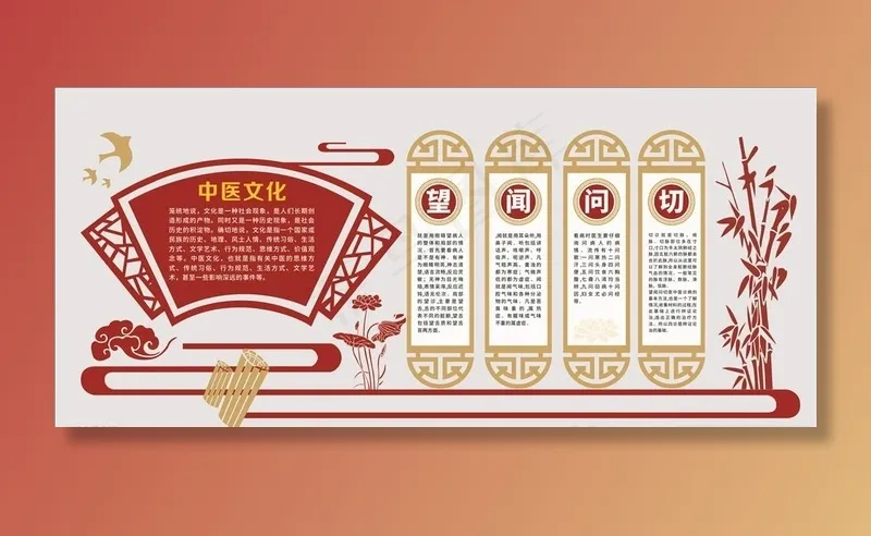 中医养生文化墙图片cdr矢量模版下载