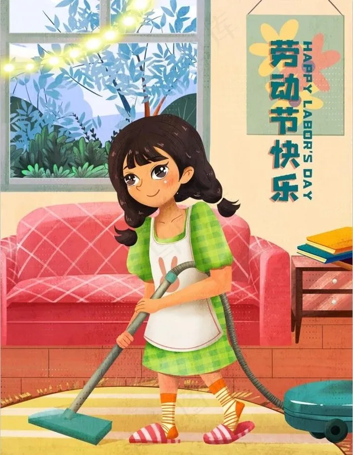 劳动节插画图片psd模版下载