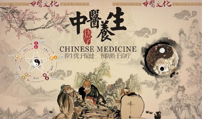 复古怀旧中医养生养生馆背景墙图片(9071x5669)psd模版下载