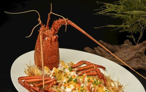 蒜蓉粉丝蒸澳洲龙虾图片