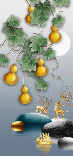 玄关装饰画 福禄临门图片