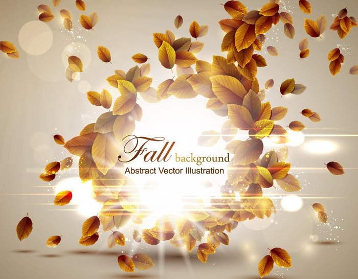 动感秋天树叶梦幻背景图片