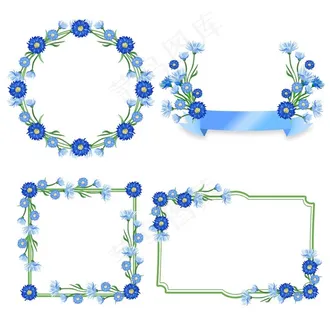 植物手绘清新浪漫花卉边框图片