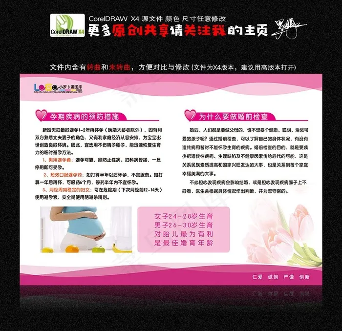 孕前检查展板 孕检图片cdr矢量模版下载