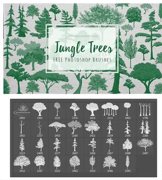 树木 大树造影图案素材PS笔刷图片