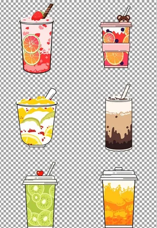 卡通手绘奶茶图片