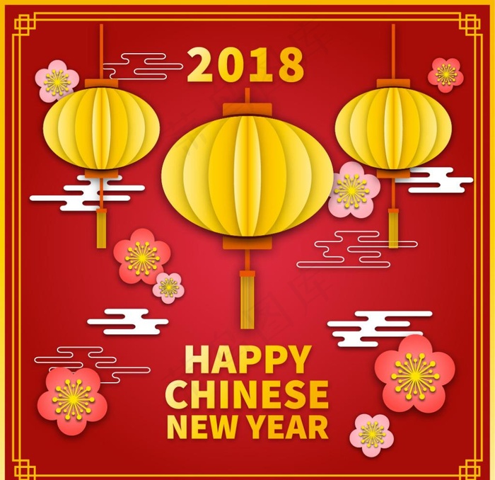 新年快乐 灯笼图片
