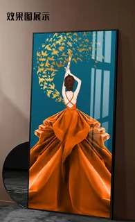 现代轻奢美女玄关装饰画图片