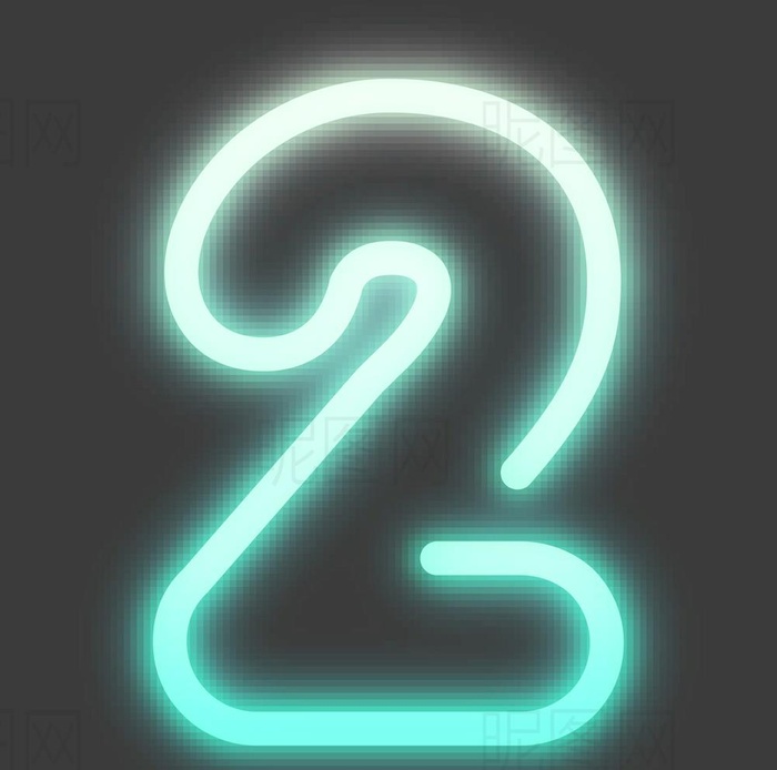 霓虹灯数字2图片