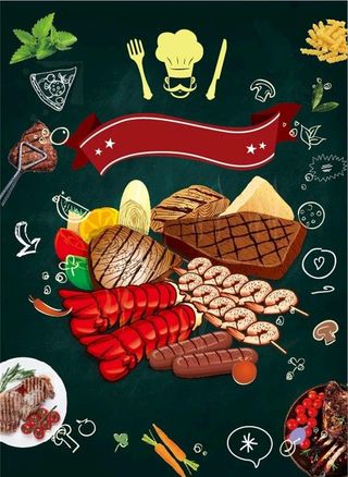烧烤插画图片
