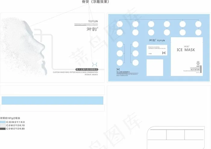 九肽五大套盒展开图图片cdr矢量模版下载