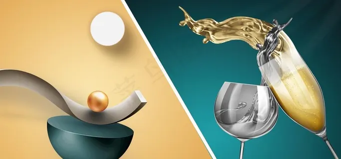 餐厅厨房高脚杯酒店餐具装饰画图片