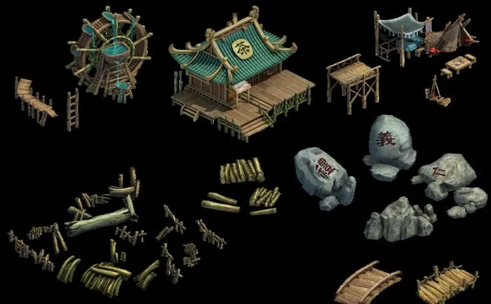 游戏房屋建筑物元素图片(4100x2670)psd模版下载