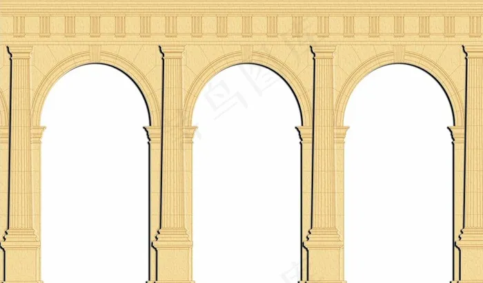 欧式金色婚礼背景罗马柱宫殿门图片(7087X4252(DPI:300))psd模版下载