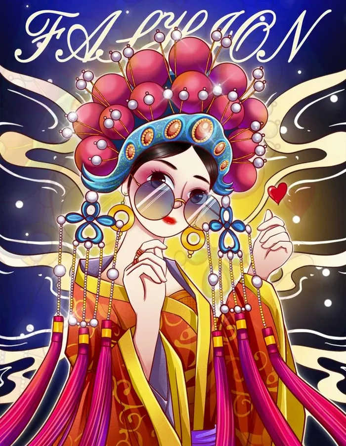 中国风 国潮范 卡通国潮手绘图片(2362x3149)psd模版下载