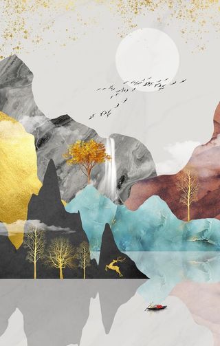 抽象山水意境装饰画图片