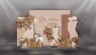 秋色婚礼迎宾区效果图图片