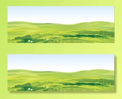 草地手绘插画图片