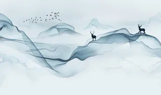 意境抽象山水画图片