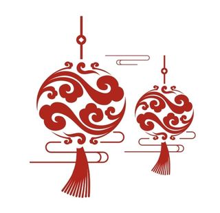 中国风新年春节喜庆剪纸灯笼图片