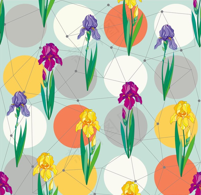 几何花卉女装花型图片