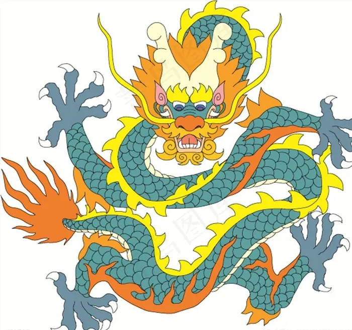 中国龙图片ai矢量模版下载