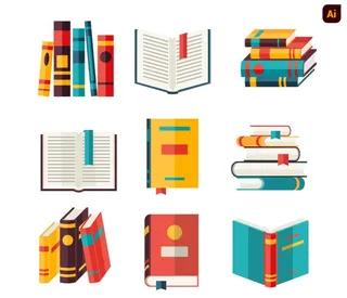 扁平书本插画图片