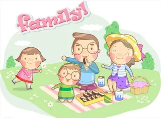 卡通野餐矢量素材图片