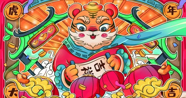 国潮虎年插画图片 国潮虎年插画图片