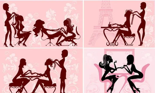 美容美发剪影图片