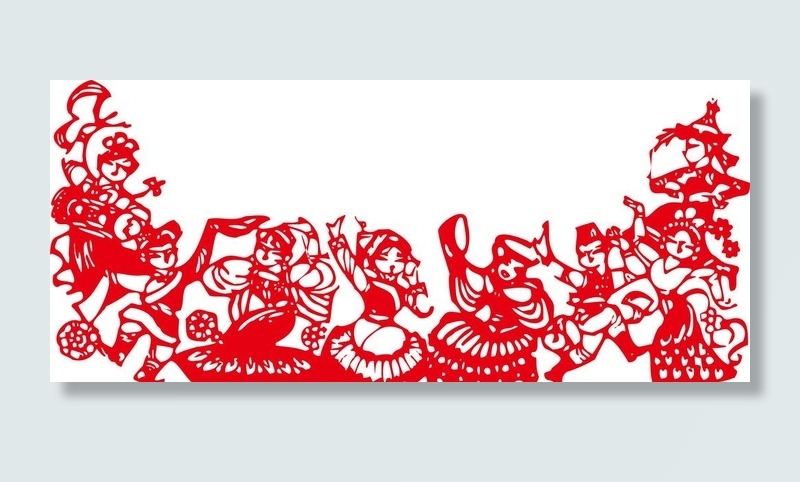 少数名族剪纸图片