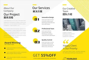 黄色 商务三折页图片